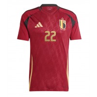 Maglia Calcio Belgio Jeremy Doku #22 Prima Divisa Europei 2024 Manica Corta